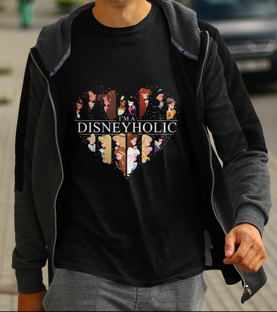 I'm A Disneyholic Heart Featuring Iconic Disney Princesses T-Shirt