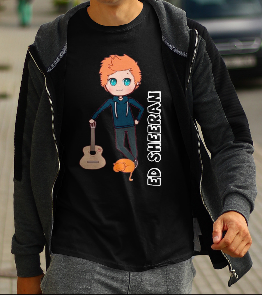 Ed Sheeran Cute Cat Guitar T-Shirt