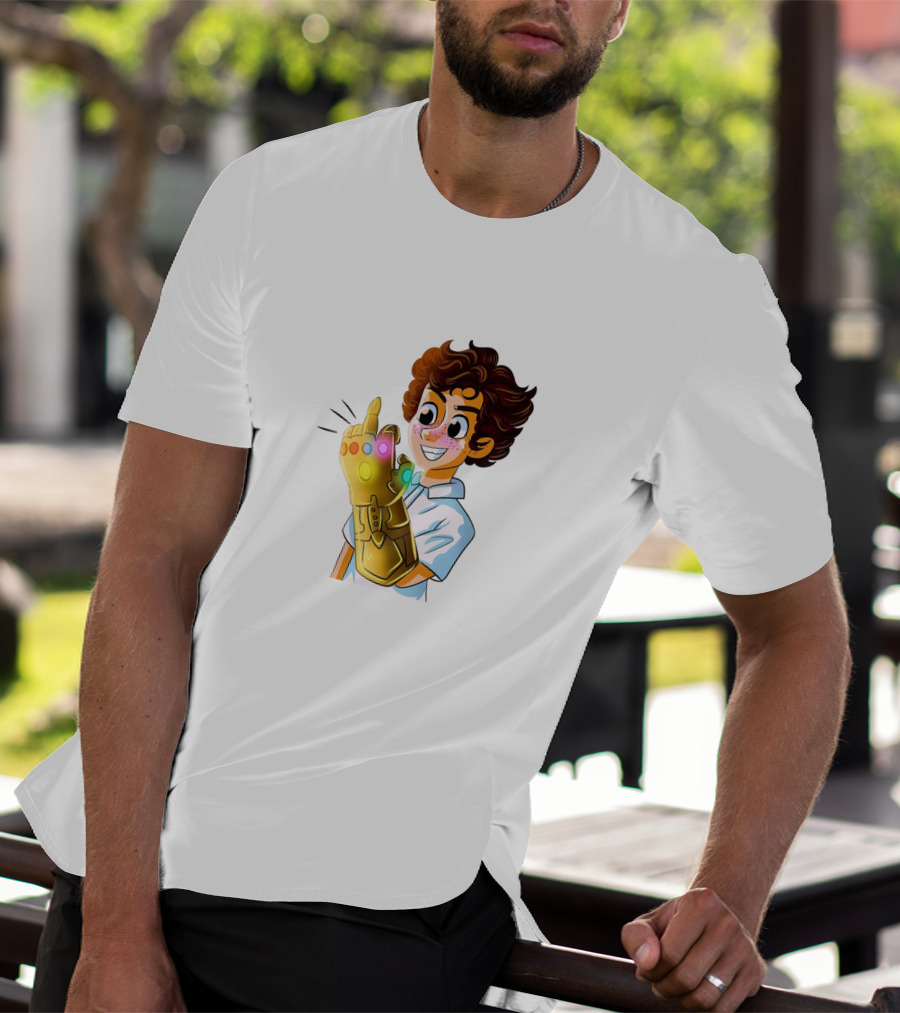 Jack Dylan Grazer Cartoon Character Wearing Infinity Gauntlet T-Shirt