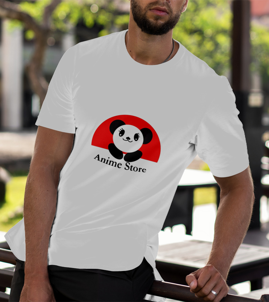 Anime Store Panda Logo Japan Sun Circle T-Shirt