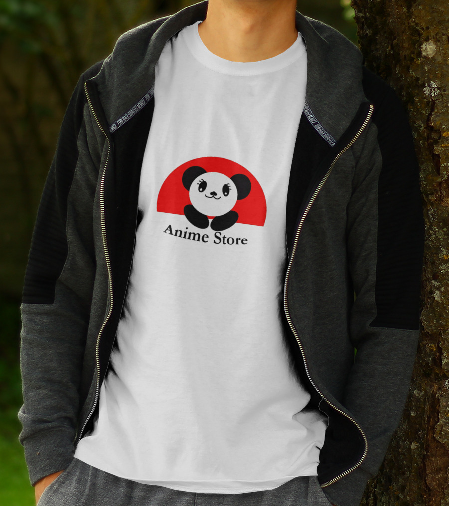 Anime Store Panda Logo Japan Sun Circle T-Shirt