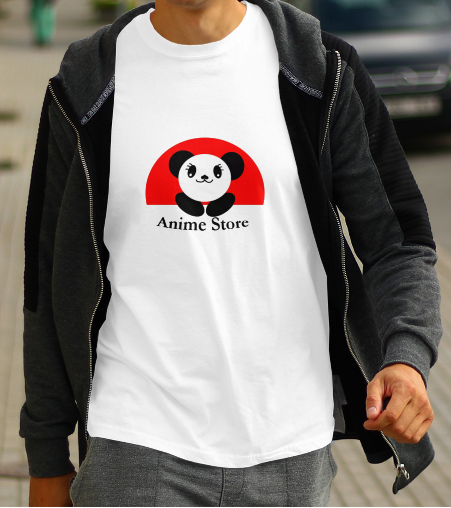 Anime Store Panda Logo Japan Sun Circle T-Shirt
