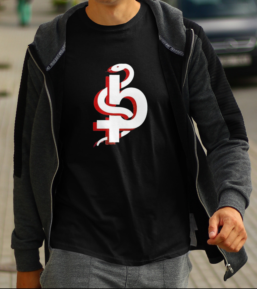 Blackbear Snake Symbol Icon With Red And White T-Shirt