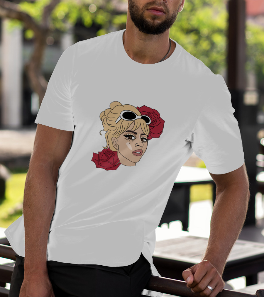 Kali Uchis Blonde Sunglasses Red Roses T-Shirt