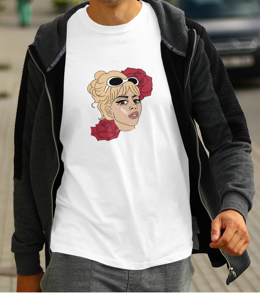 Kali Uchis Blonde Sunglasses Red Roses T-Shirt