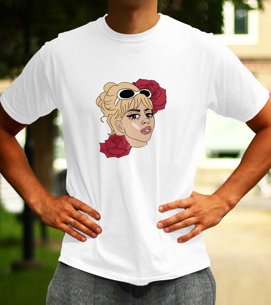 Kali Uchis Blonde Sunglasses Red Roses T-Shirt