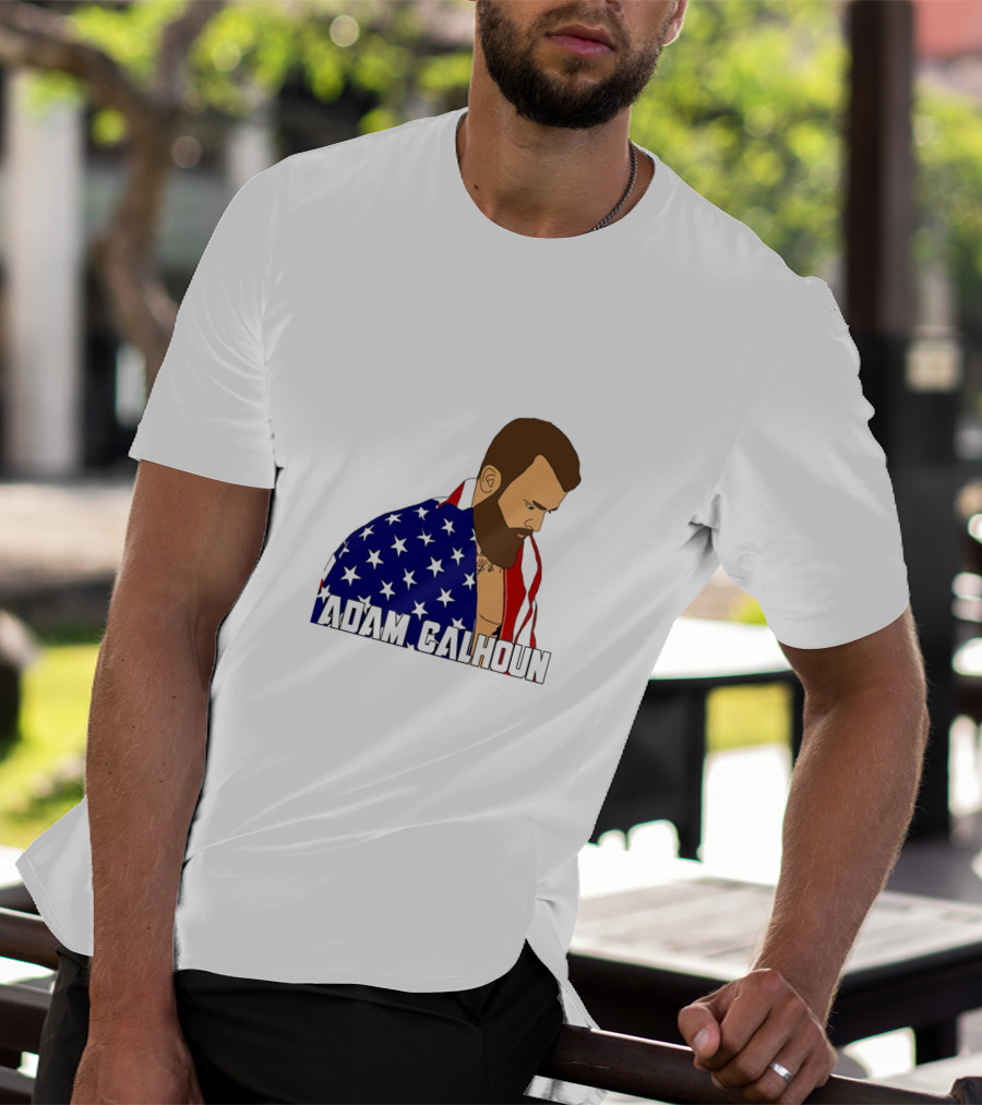 ADAM CALHOUN American Pride Flag Cloak T-Shirt