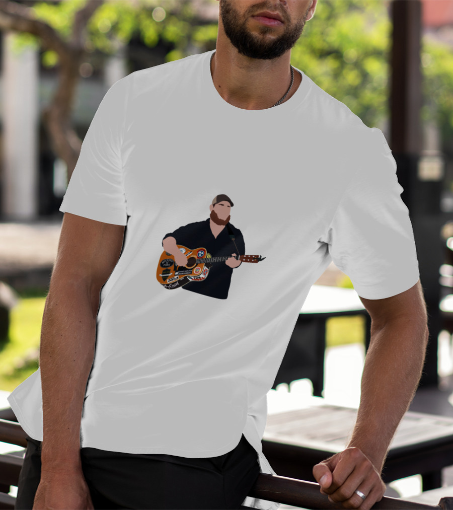 Luke Combs Playing Guitar With Stickers T-Shirt