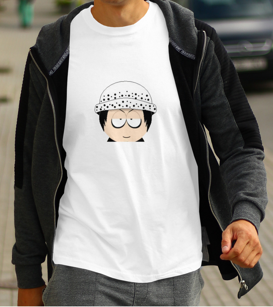 Alex Warren South Park Style Character With White Polka Dot Hat T-Shirt