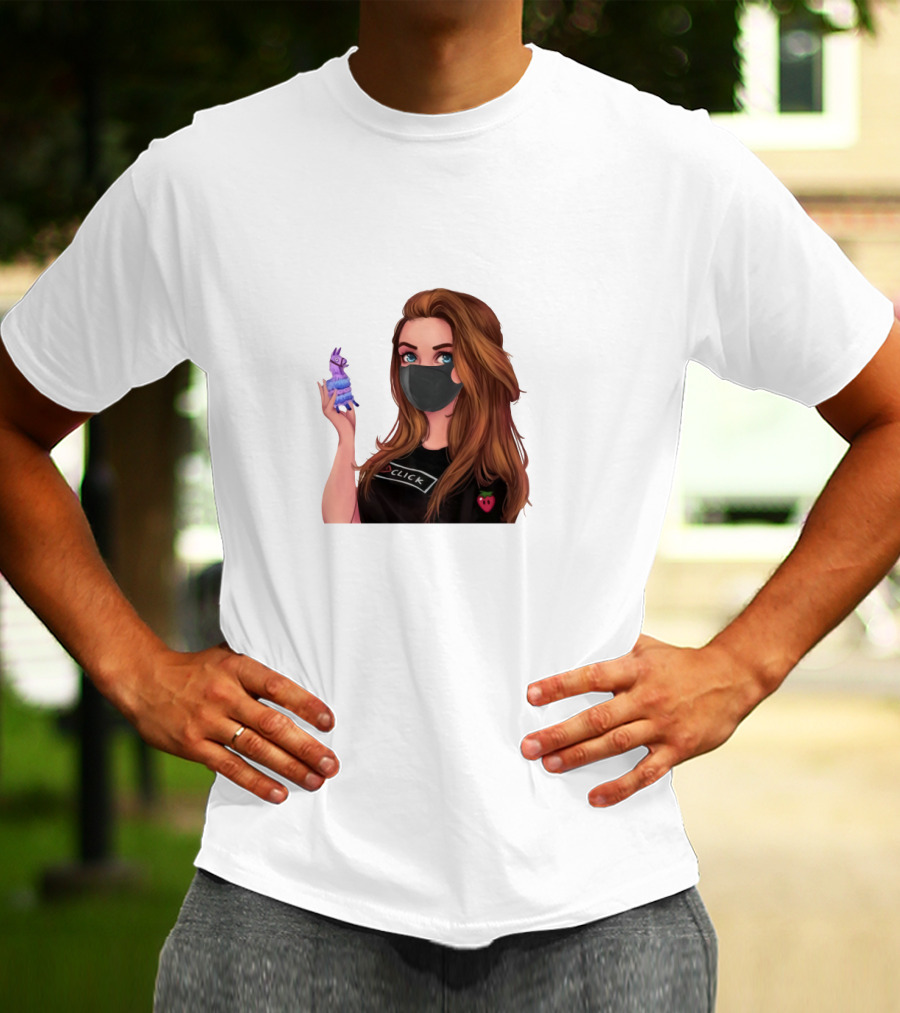 Loserfruit Click Llama Gaming Character With Mask T-Shirt