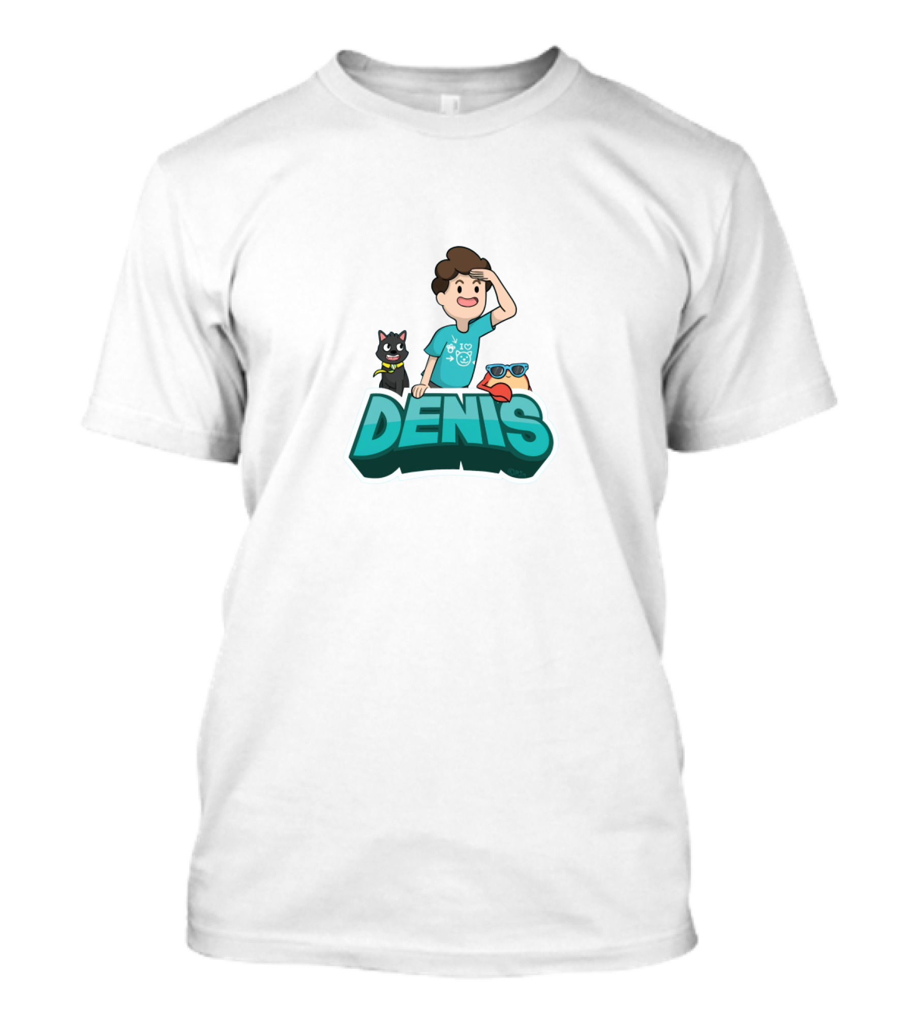 Denisdaily Denis Cat Character And Duck T-Shirt