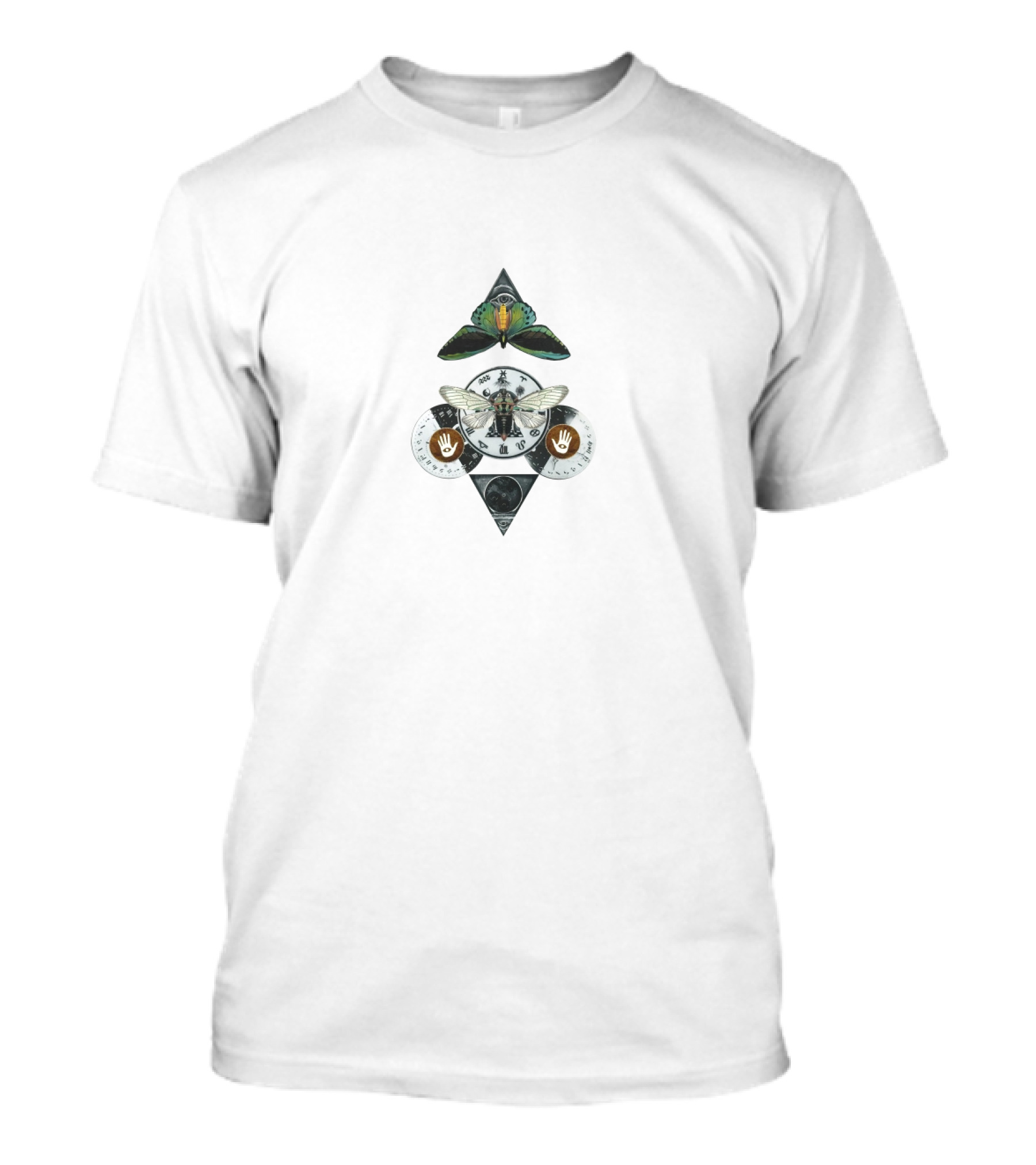 CloZee Psychedelic Moth And Butterfly Geometric T-Shirt