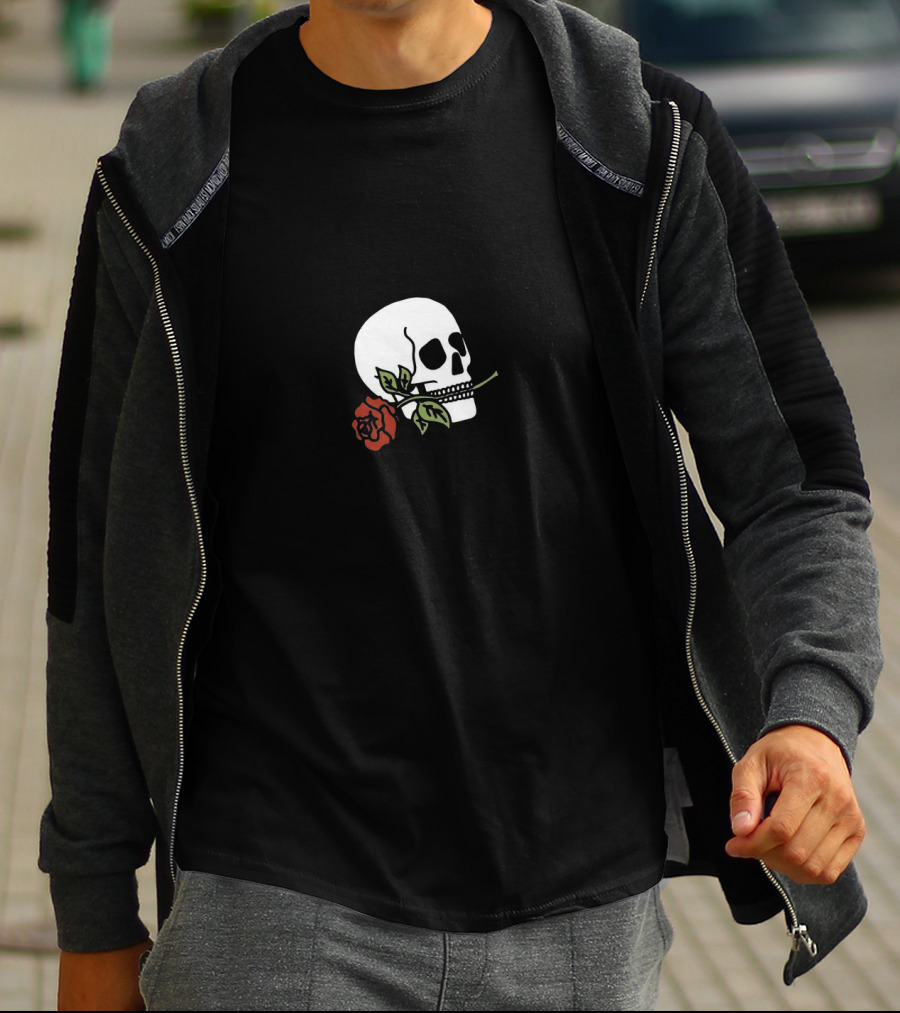 Lil Skies Skull With Red Rose T-Shirt