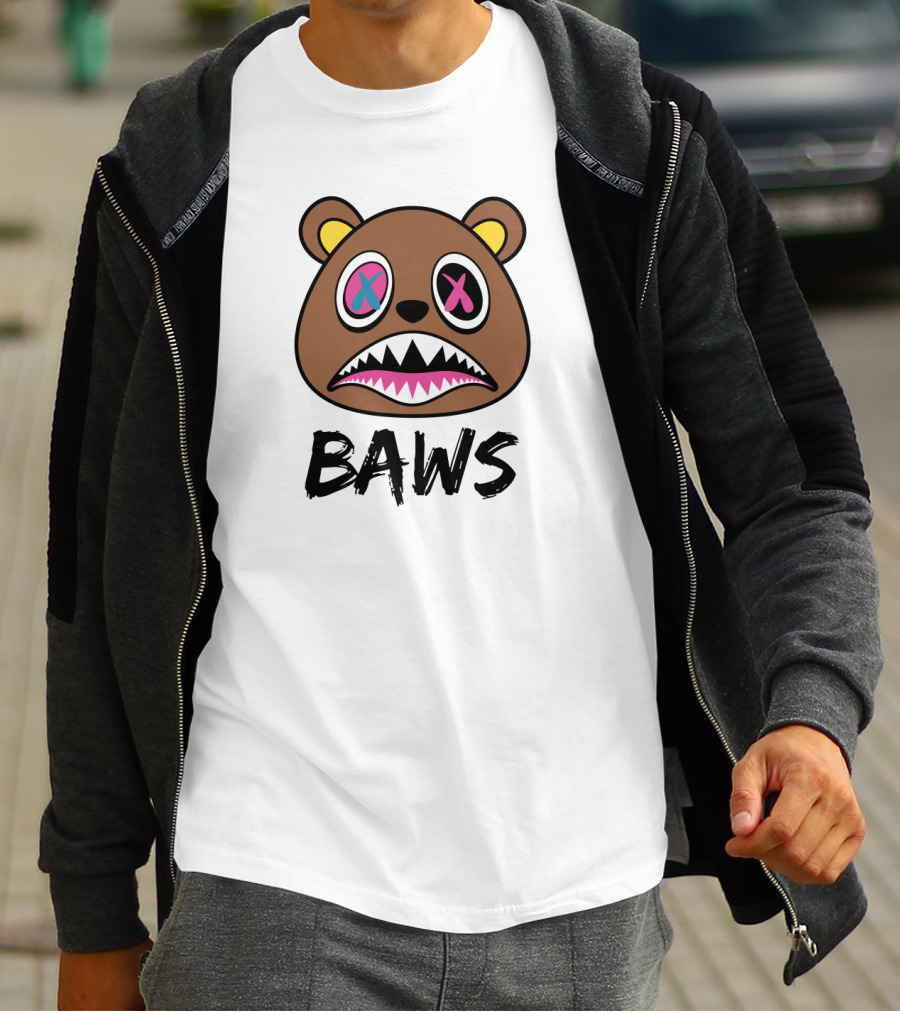 BAWS Pink And Blue Cross-Eyed Bear T-Shirt