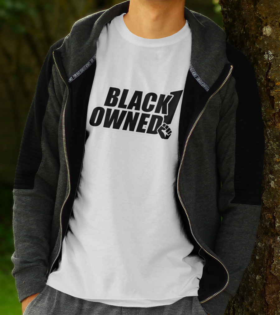 BLACK OWNED Raised Fist Symbol Empowerment T-Shirt