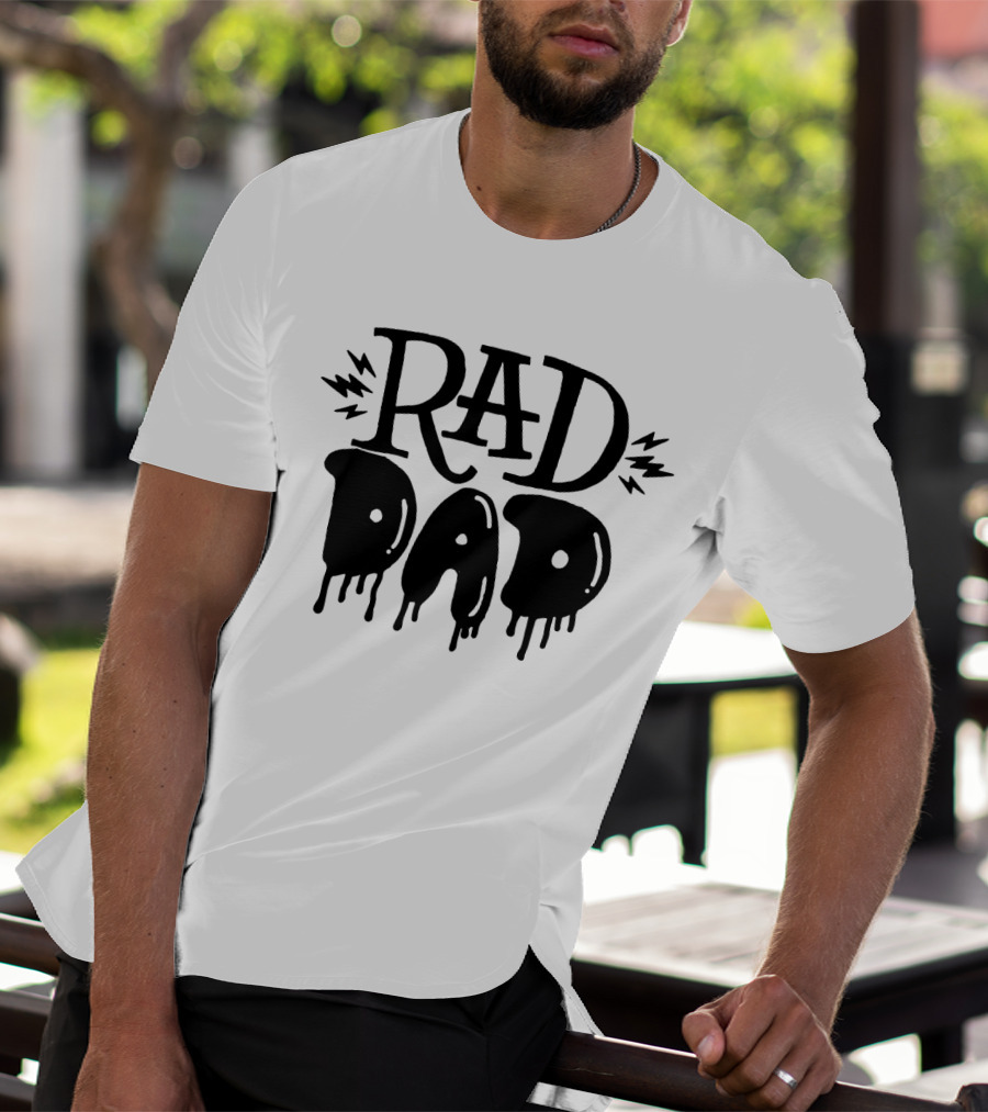 RAD DAD Dripping Letters With Lightning Bolts T-Shirt