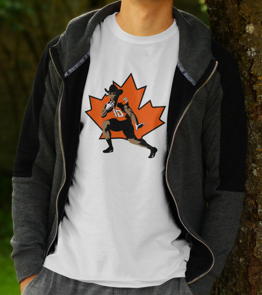 Chuba Hubbard Cowboy Football Player Maple Leaf T-Shirt