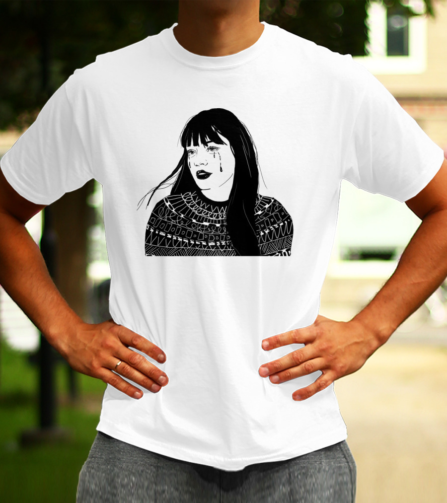Druck Crying Woman T-Shirt