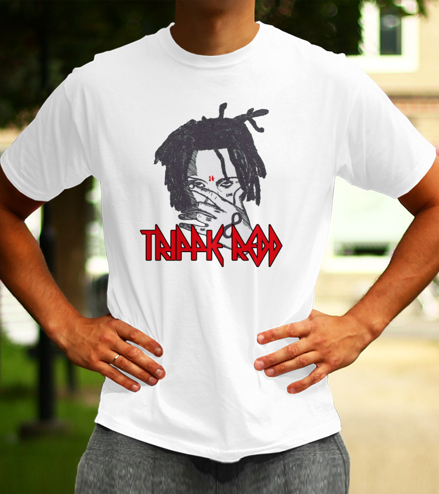 Trippie Redd Illustration With Hand Gesture And Red 14 T-Shirt