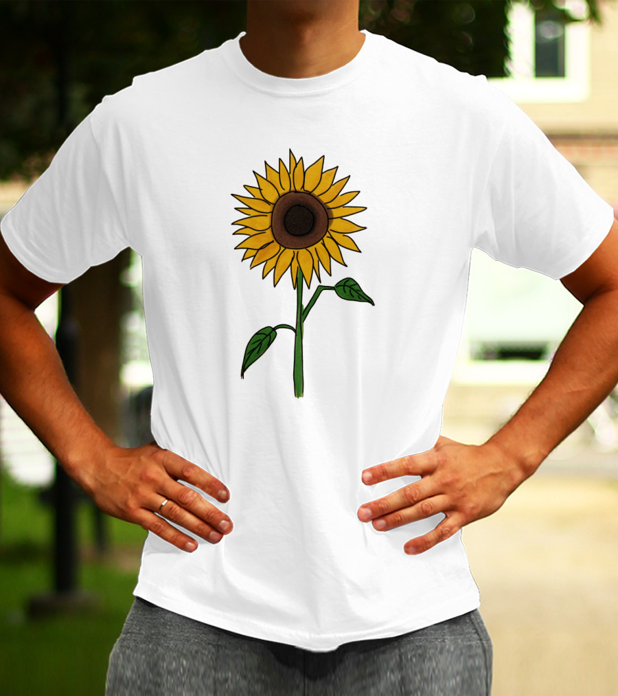 Sunflower Drawing Floral Botanical Nature T-Shirt