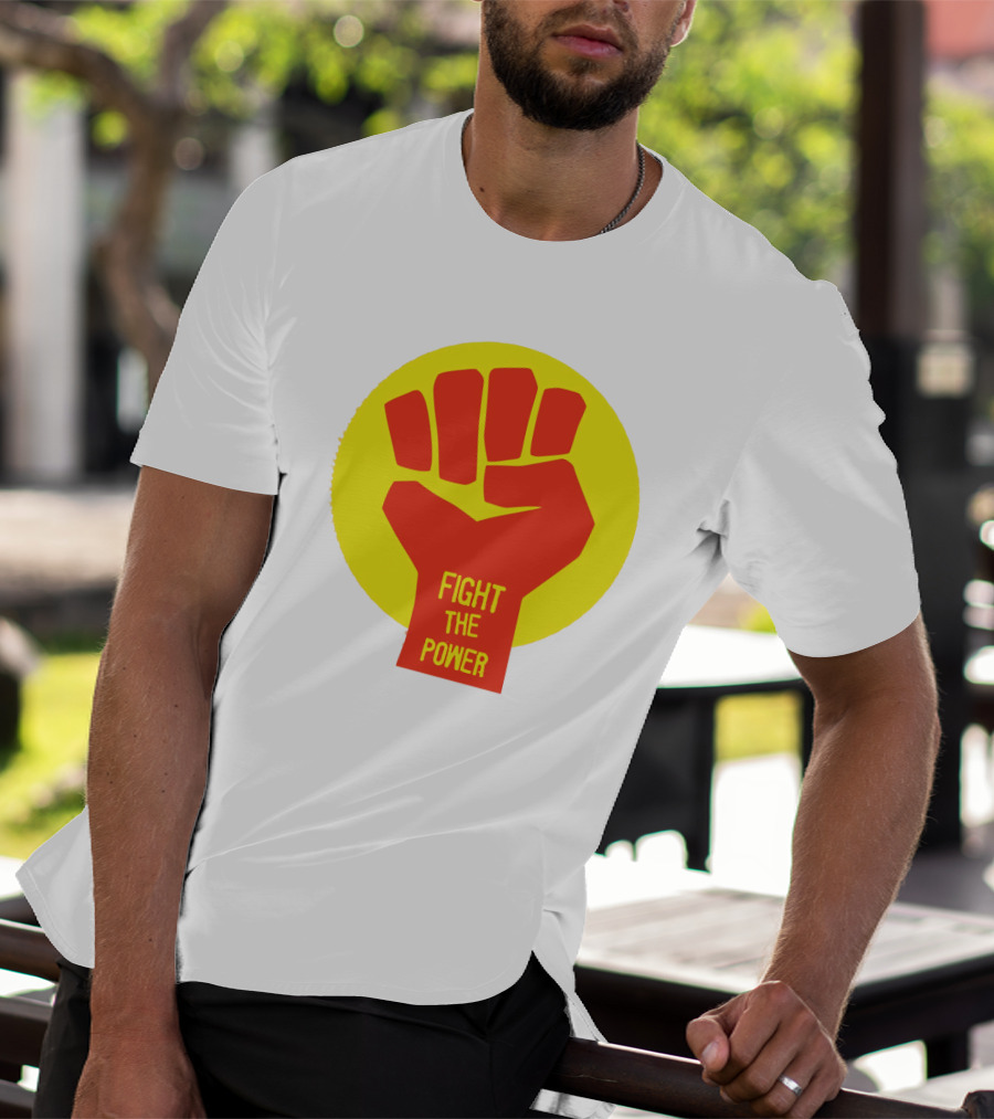 Fight The Power Fist Yellow Circle T-Shirt