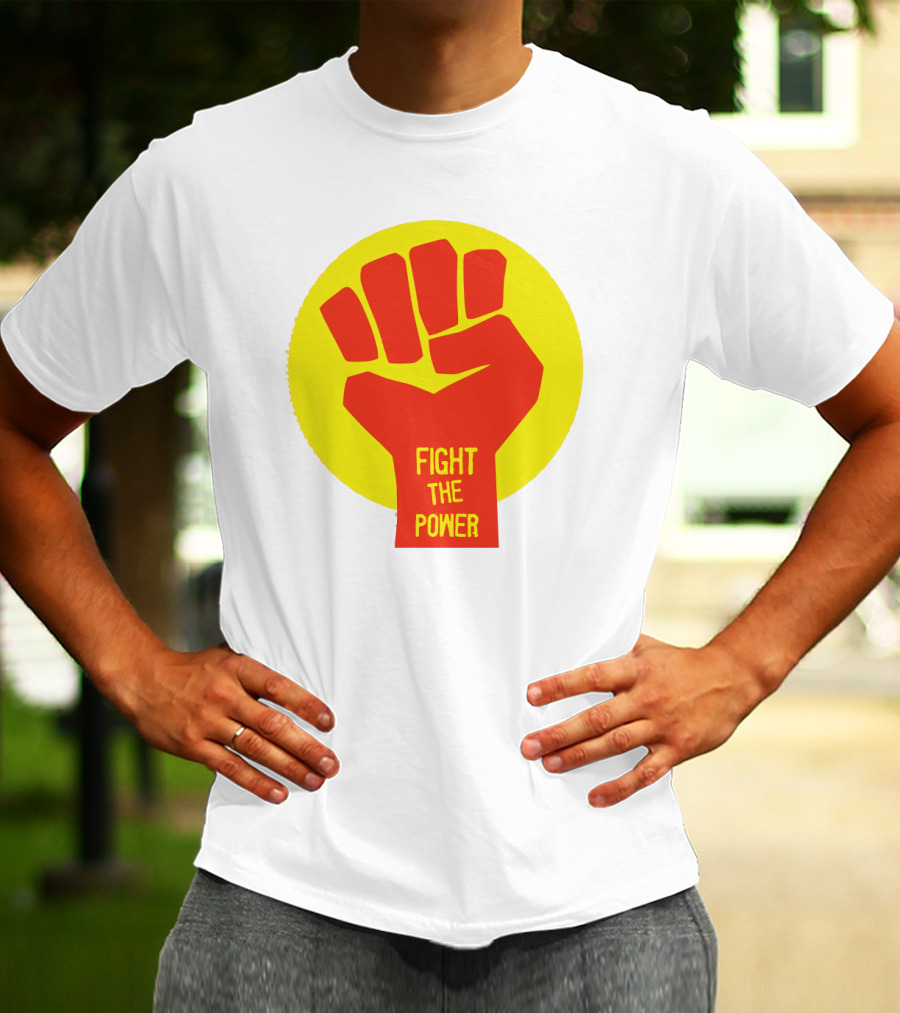Fight The Power Fist Yellow Circle T-Shirt