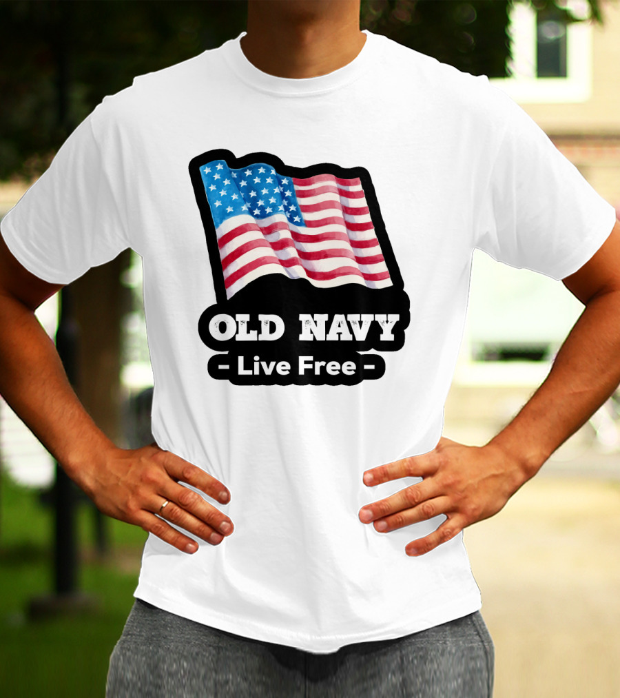 Old Navy Live Free American Flag T-Shirt