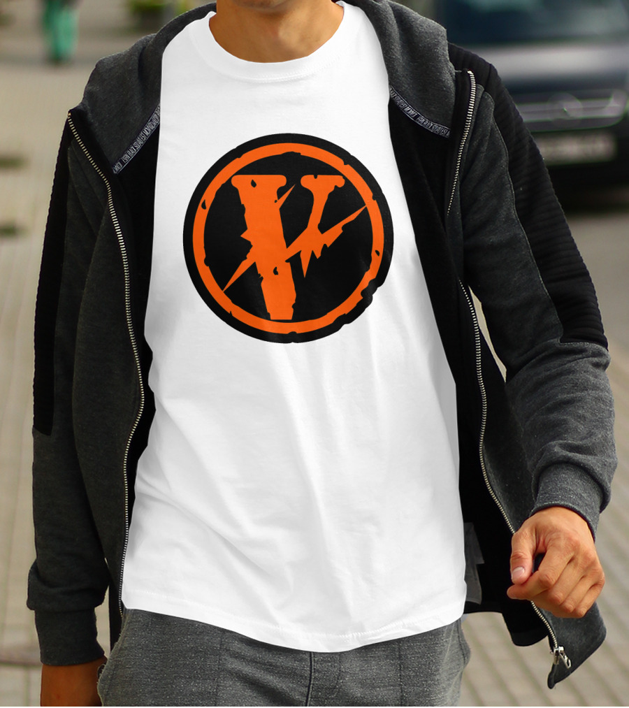 Vlone Iconic V In Orange Circle T-Shirt