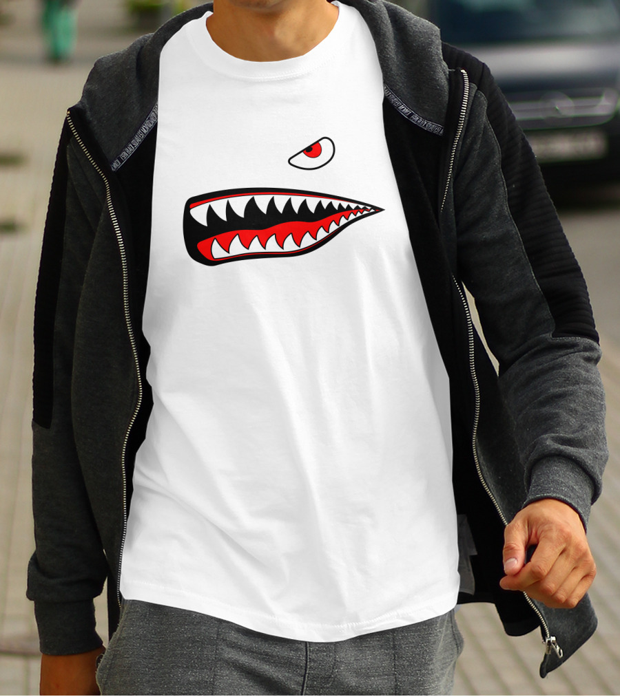 Bape Shark Face Iconic Red Eye And Mouth T-Shirt