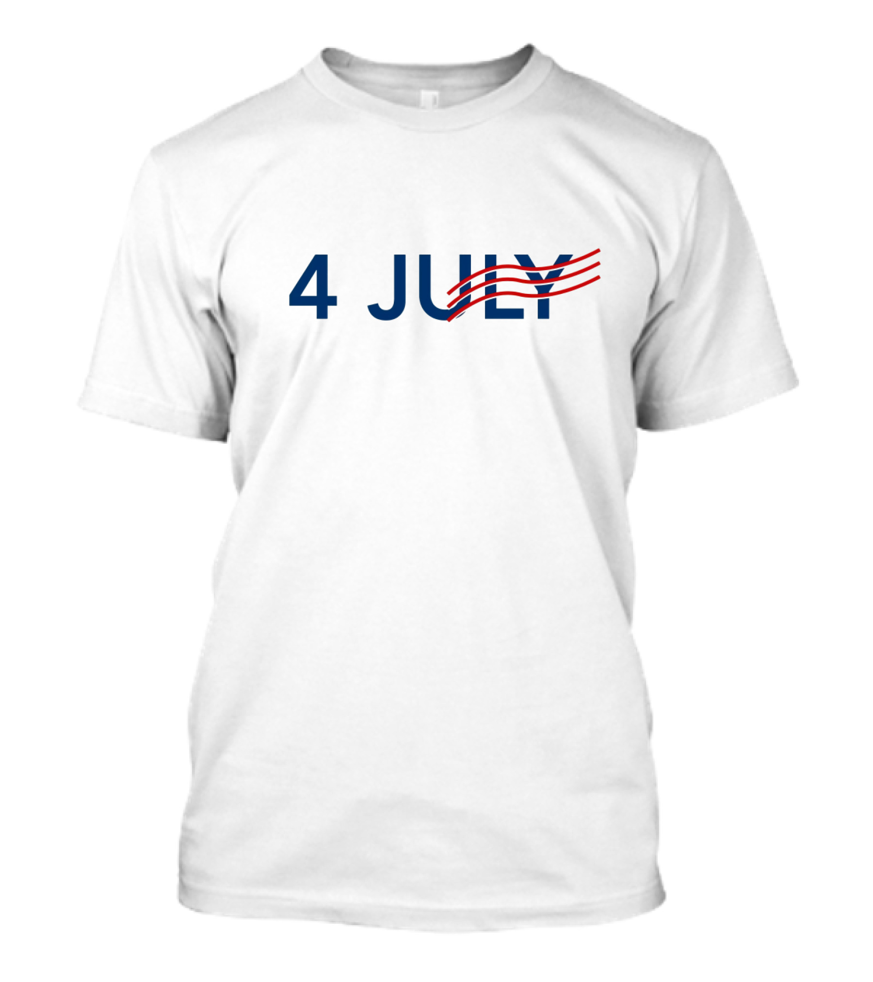 4 July With Red Stripes Patriotic T-Shirt