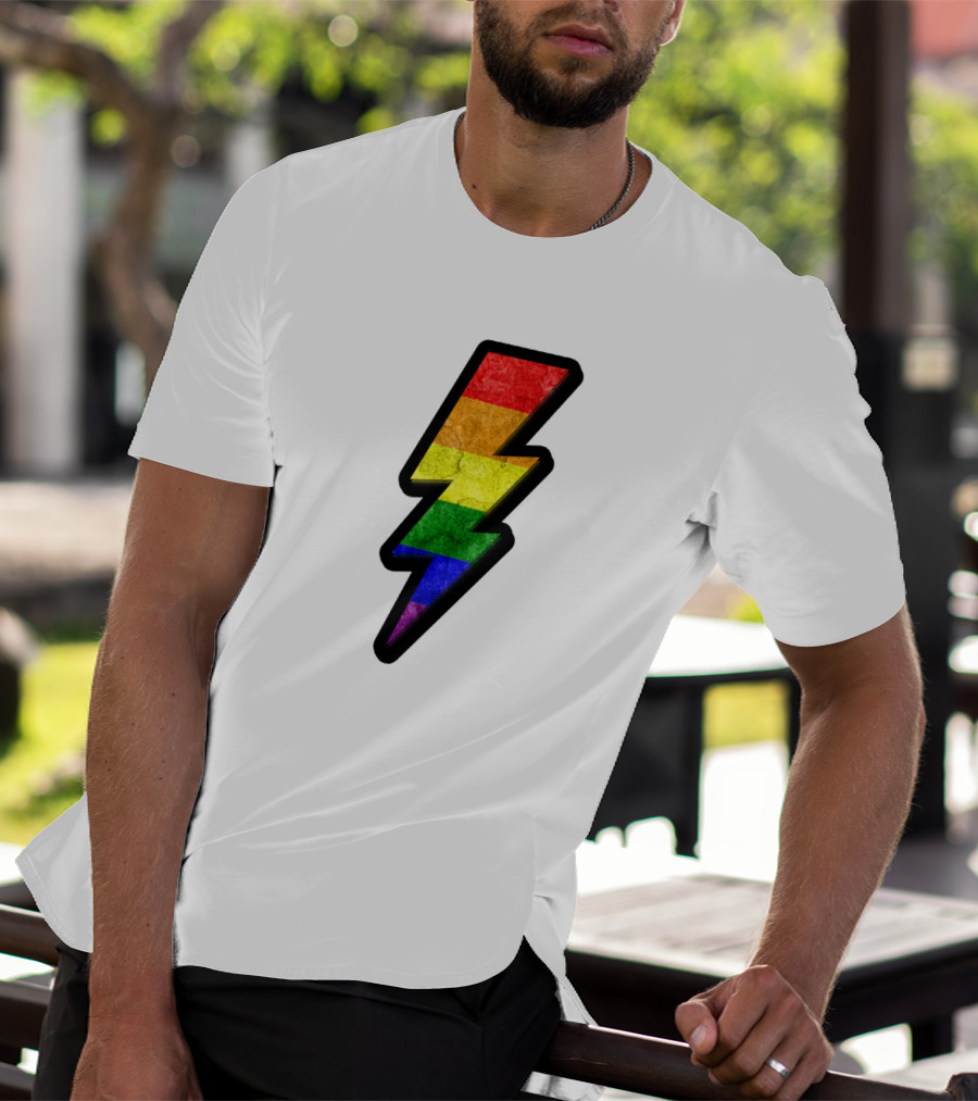 Rainbow Lightning Bolt Pride Colors T-Shirt