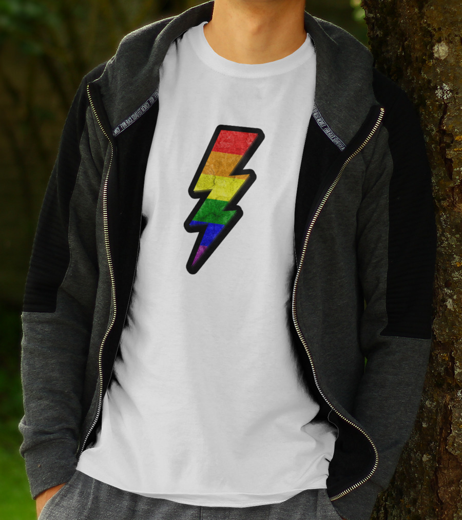 Rainbow Lightning Bolt Pride Colors T-Shirt