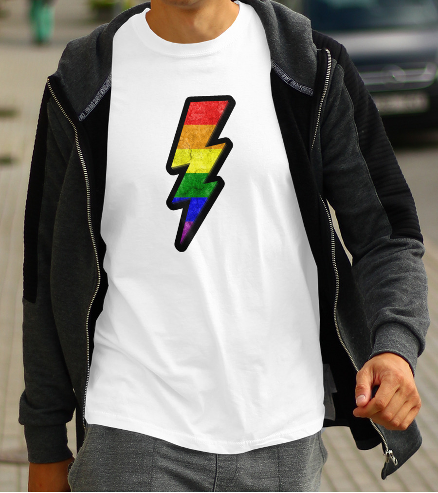 Rainbow Lightning Bolt Pride Colors T-Shirt