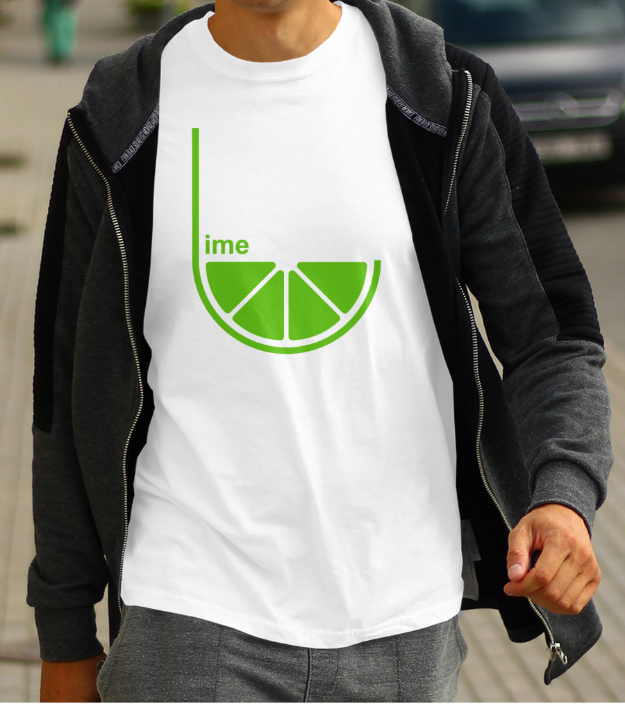 Lime Ime Slice Clever Typography T-Shirt