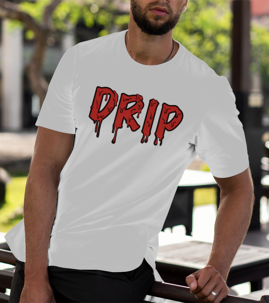 Drip Melting Text Fashion Trend T-Shirt