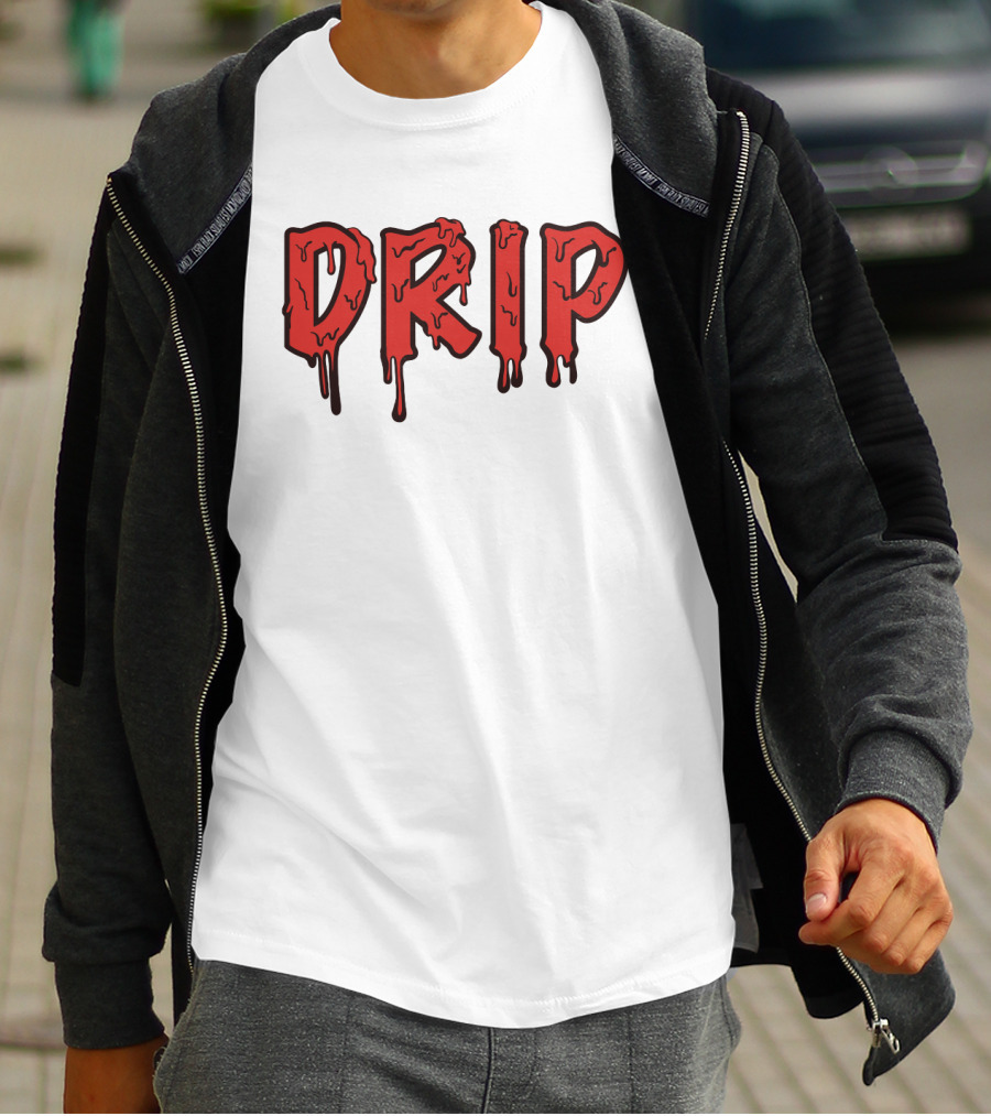 Drip Melting Text Fashion Trend T-Shirt