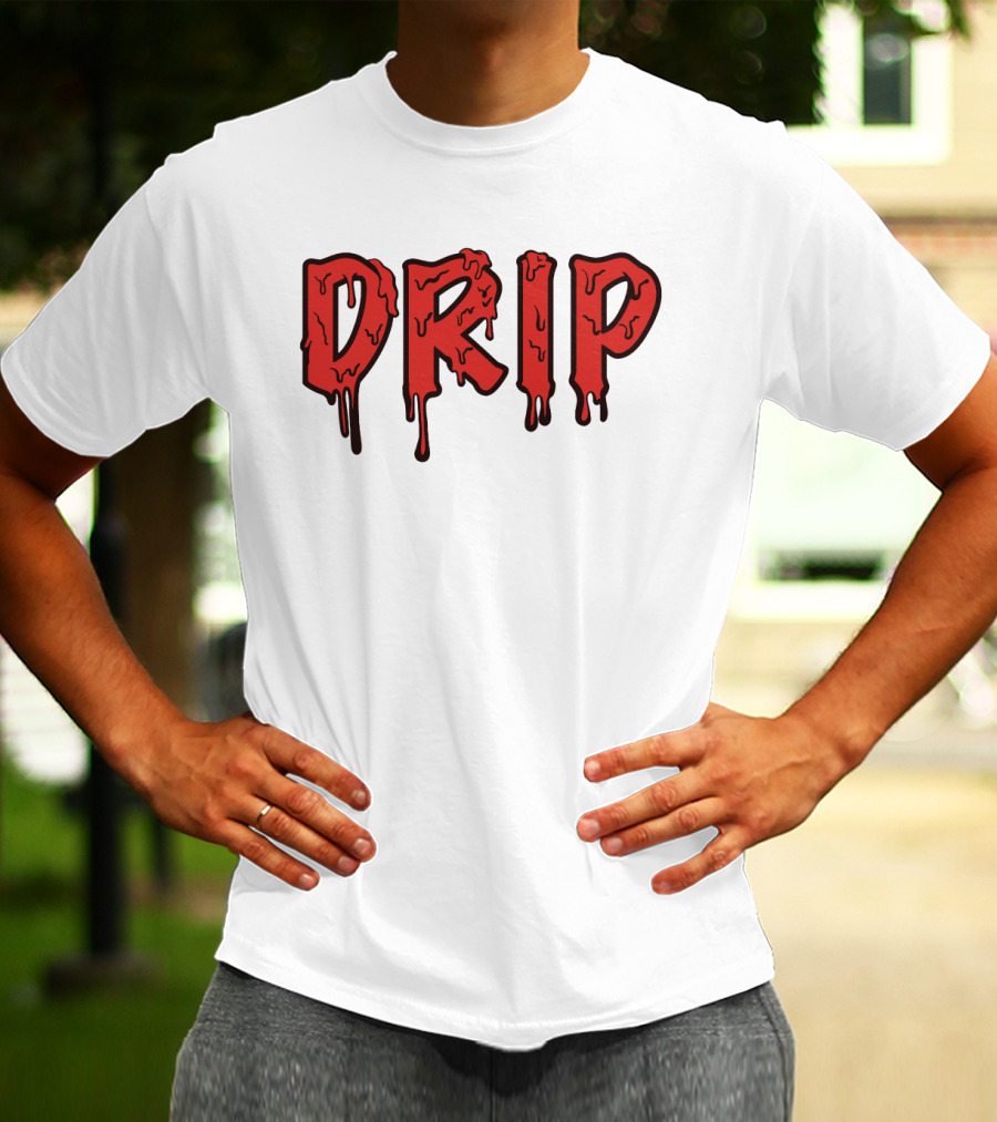 Drip Melting Text Fashion Trend T-Shirt