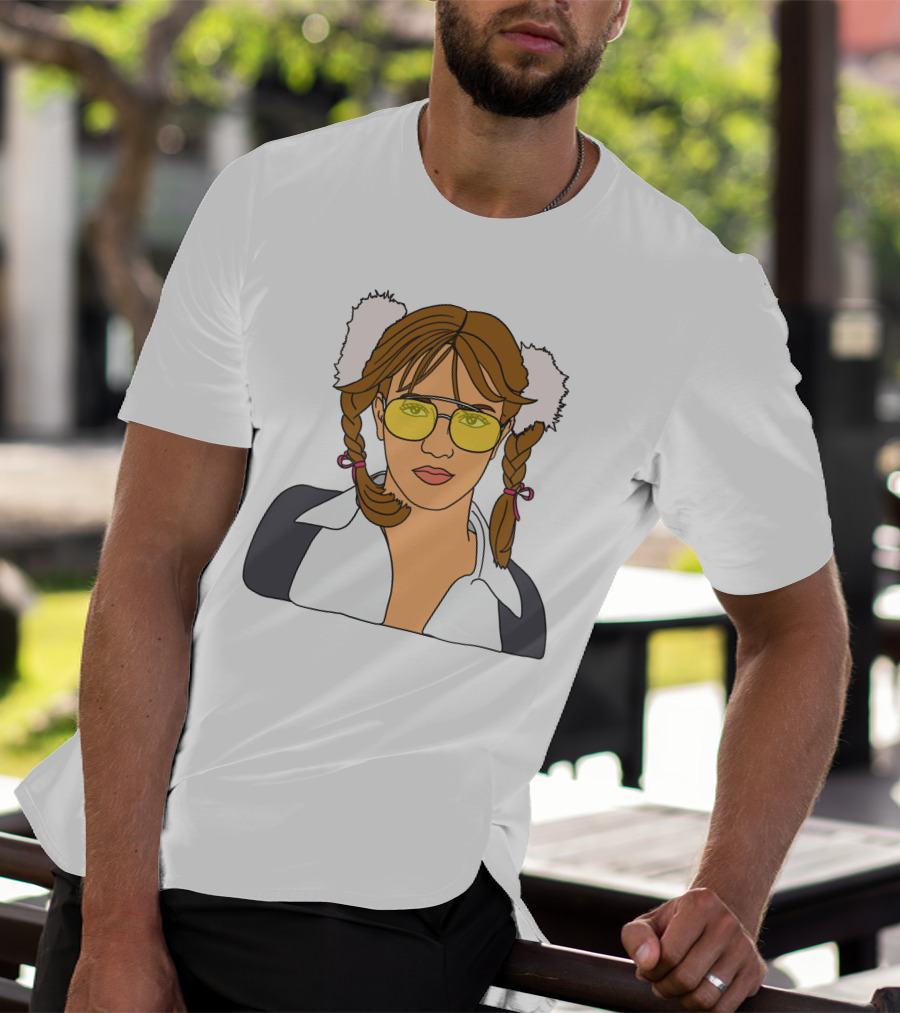 Britney Spears Iconic Schoolgirl Look With Yellow Glasses And Braids T-Shirt