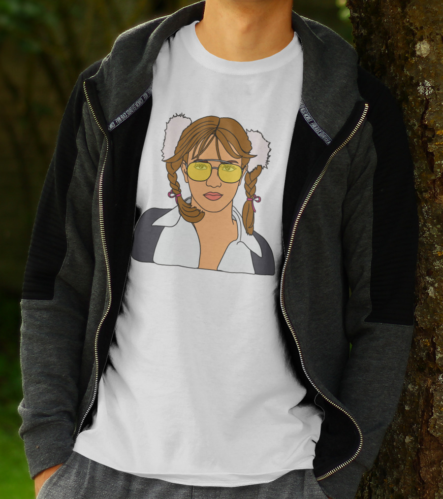 Britney Spears Iconic Schoolgirl Look With Yellow Glasses And Braids T-Shirt