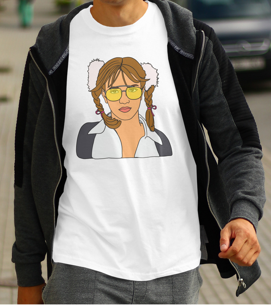 Britney Spears Iconic Schoolgirl Look With Yellow Glasses And Braids T-Shirt