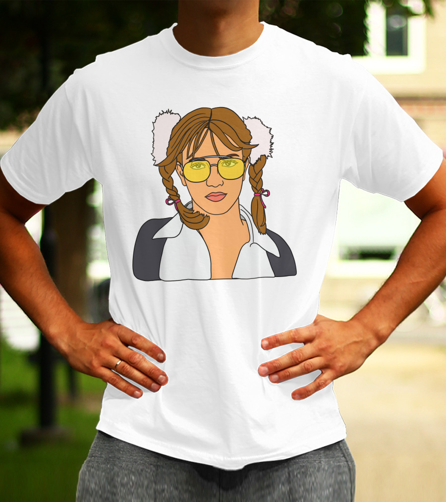 Britney Spears Iconic Schoolgirl Look With Yellow Glasses And Braids T-Shirt