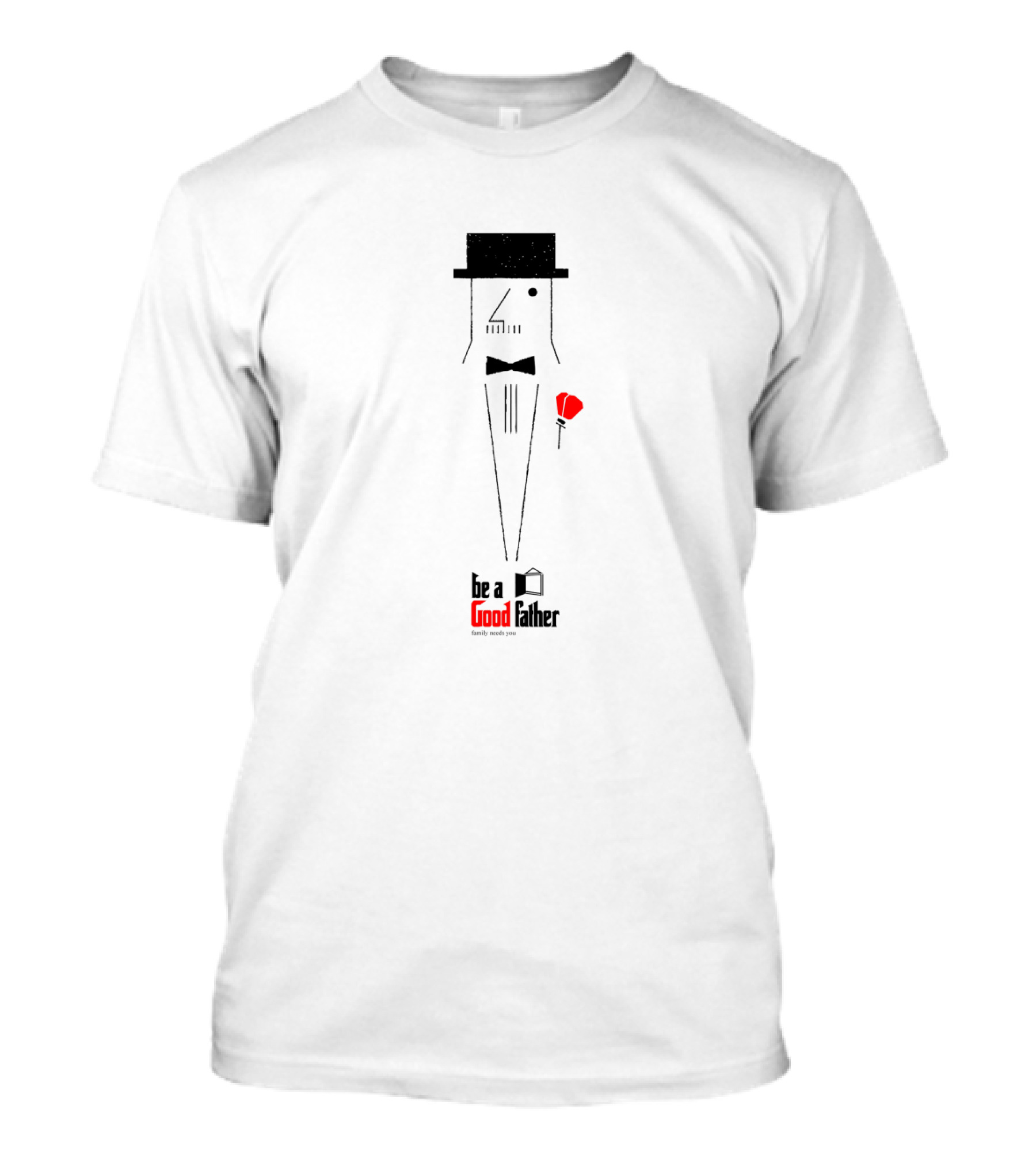 Be A Good Father Stylish Hat And Red Rose T-Shirt