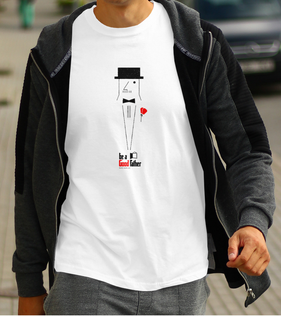 Be A Good Father Stylish Hat And Red Rose T-Shirt