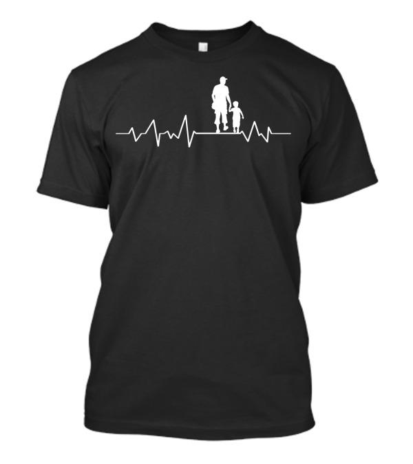 Father Heartbeat Love Walking Father And Child T-Shirt