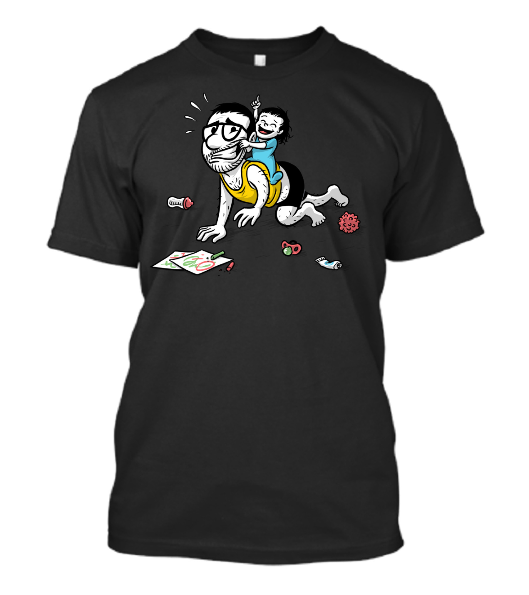 Fatherhood Playtime Adventures With Happy Child And Baby Items T-Shirt