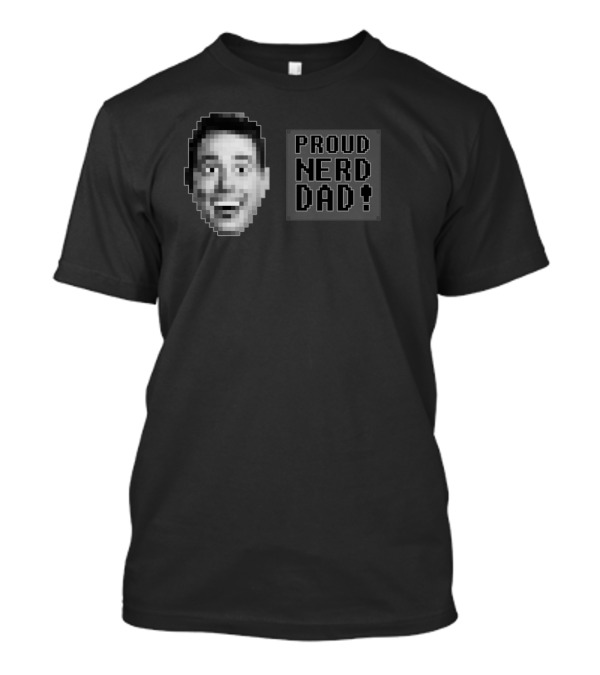 Proud Nerd Dad Retro Pixel Art Face T-Shirt