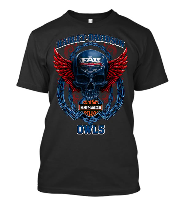 Harley Davidson Fau Florida Atlantic Owls Motorcycles Cycles T-Shirt