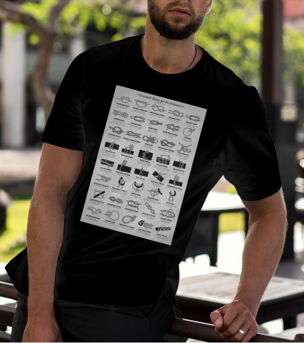Comprehensive Guide To Essential Outdoor Knots: Overhand, Bowline, Fisherman's, And More T-Shirt