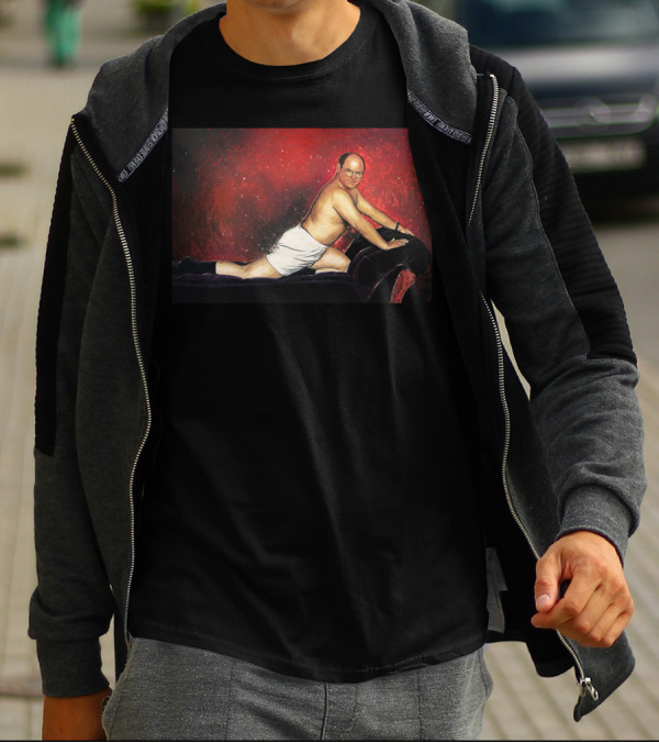 George Costanza Art Painting Recreation On Velvet Couch T-Shirt