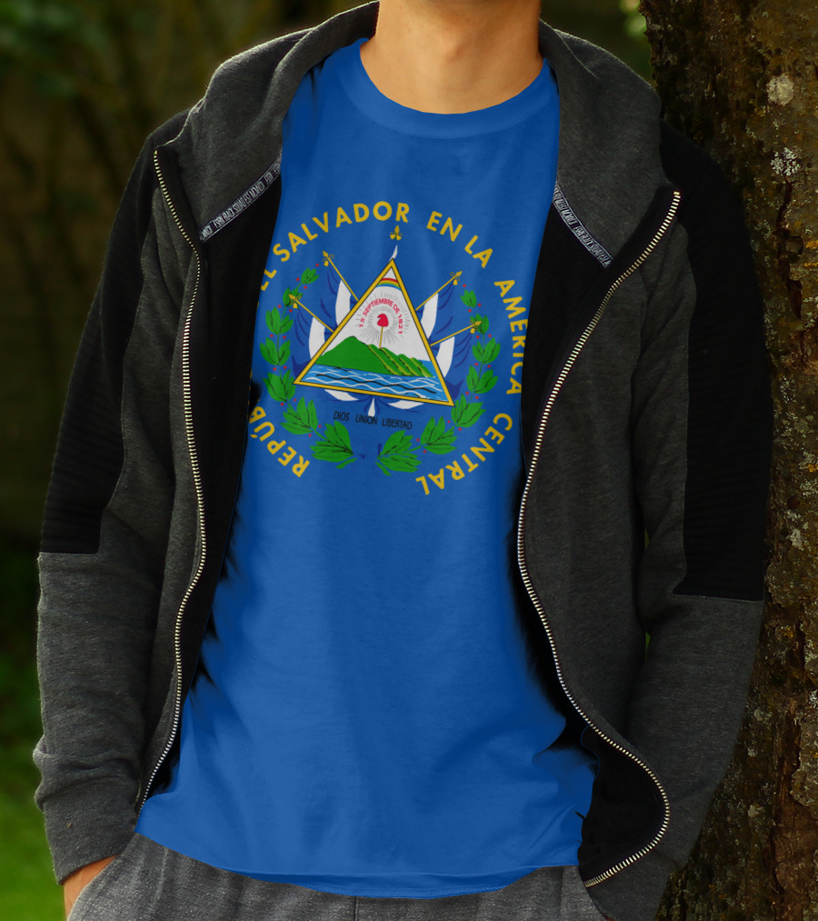 REPÚBLICA DE EL SALVADOR EN LA AMÉRICA CENTRAL DIOS UNIÓN LIBERTAD ESCUDO DE EL SALVADOR T-Shirt